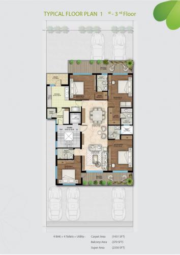 Refuge floor plan of Central Park Flower Valley - Clover Floors