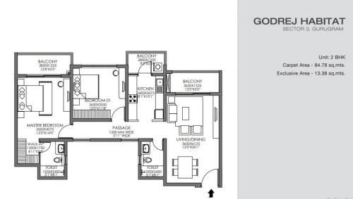 Refuge floor plan of Godrej Habitat