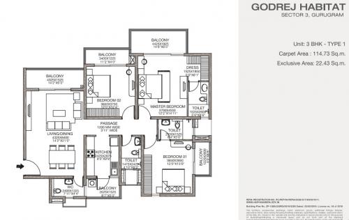 Refuge floor plan of Godrej Habitat