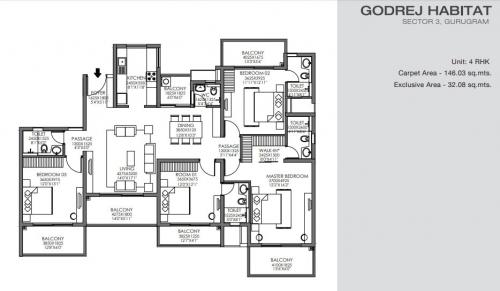 Refuge floor plan of Godrej Habitat