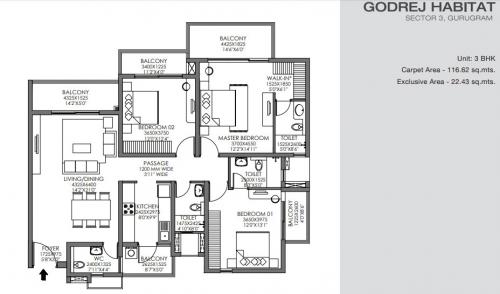 Refuge floor plan of Godrej Habitat