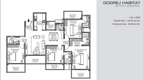 Refuge floor plan of Godrej Habitat