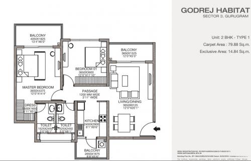 Refuge floor plan of Godrej Habitat